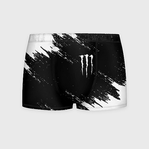 Мужские трусы Monster energy краски штрихи белые / 3D-принт – фото 1