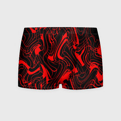 Мужские трусы Чёрный с красным искажённая абстракция
