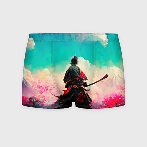 Мужские трусы Самурай и сакура / 3D-принт – фото 1