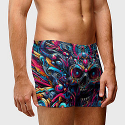 Трусы-боксеры мужские Colorful cyber skull - pattern, цвет: 3D-принт — фото 2