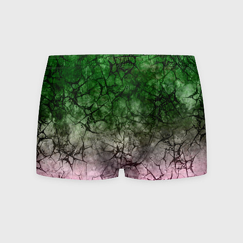 Мужские трусы Абстракция - green pink gradient in black web / 3D-принт – фото 1