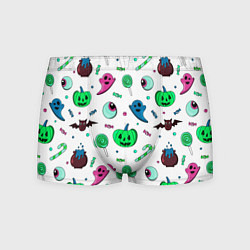 Трусы-боксеры мужские Halloween light green pumpkin - паттерн, цвет: 3D-принт