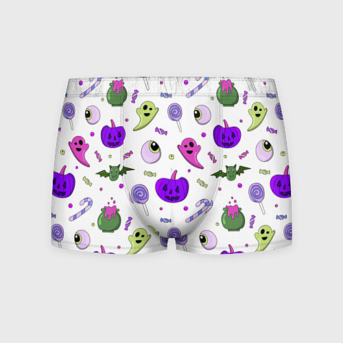 Мужские трусы Halloween purple pumpkin pattern / 3D-принт – фото 1