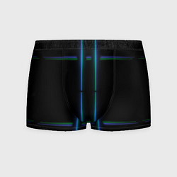 Трусы-боксеры мужские Color black green blue lines, цвет: 3D-принт