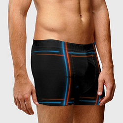 Трусы-боксеры мужские Neon black red blue, цвет: 3D-принт — фото 2