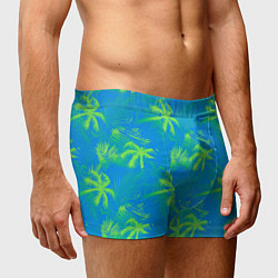 Трусы-боксеры мужские Palm light green light blue, цвет: 3D-принт — фото 2