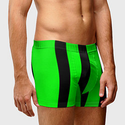 Трусы-боксеры мужские Color green black line, цвет: 3D-принт — фото 2