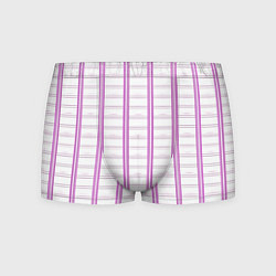 Трусы-боксеры мужские Color white cage pink line, цвет: 3D-принт