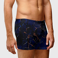 Трусы-боксеры мужские Тёмный синий абстракция битые плиты, цвет: 3D-принт — фото 2