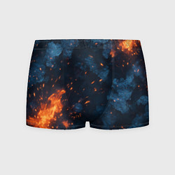 Трусы-боксеры мужские Синий камуфляж с искрами, цвет: 3D-принт