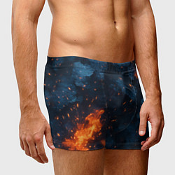 Трусы-боксеры мужские Синий камуфляж с искрами, цвет: 3D-принт — фото 2