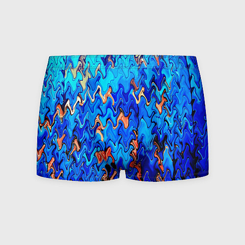 Мужские трусы Сине-голубой стекающая абстракция / 3D-принт – фото 1