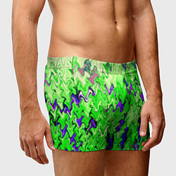 Трусы-боксеры мужские Ярко-зелёный стекающая абстаркция, цвет: 3D-принт — фото 2