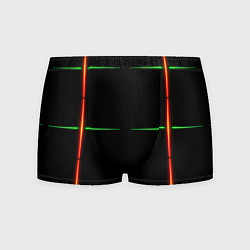 Трусы-боксеры мужские Color black green orange stripes, цвет: 3D-принт