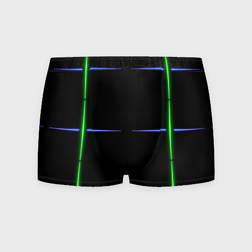 Мужские трусы Color black green purple stripes / 3D-принт – фото 1