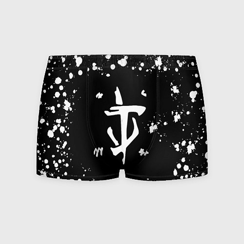 Мужские трусы Doom брызги белых красок / 3D-принт – фото 1