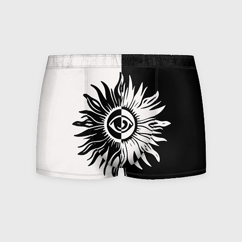 Мужские трусы Солнце черно-белое / 3D-принт – фото 1