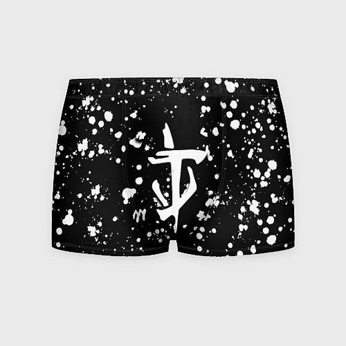 Мужские трусы Doom белые краски текстура / 3D-принт – фото 1