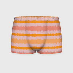 Трусы-боксеры мужские Полосы зигзагообразные оранжево-розовые, цвет: 3D-принт
