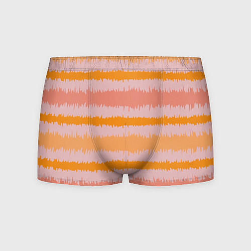 Мужские трусы Полосы зигзагообразные оранжево-розовые / 3D-принт – фото 1