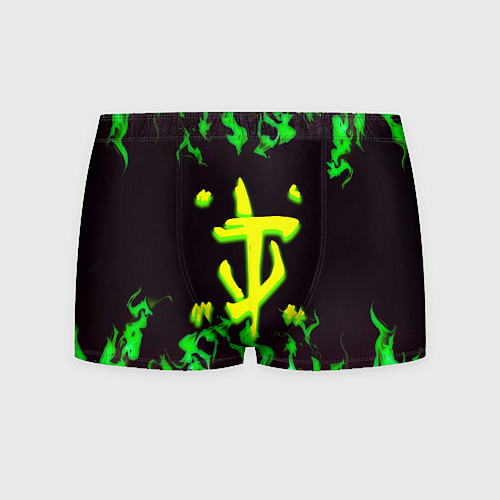 Мужские трусы Doom зелёный огонь / 3D-принт – фото 1