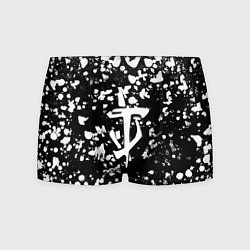 Трусы-боксеры мужские Дум белые брызги красок, цвет: 3D-принт