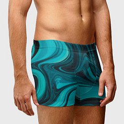 Трусы-боксеры мужские Мраморный малахитовый узор из изумрудных разводов, цвет: 3D-принт — фото 2