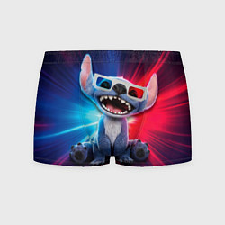 Трусы-боксеры мужские Стич в стерео очках, цвет: 3D-принт
