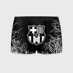 Трусы-боксеры мужские Barcelona деревья белые ночь, цвет: 3D-принт