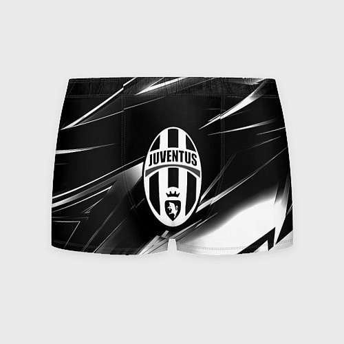 Мужские трусы Juventus geometry stripes black / 3D-принт – фото 1