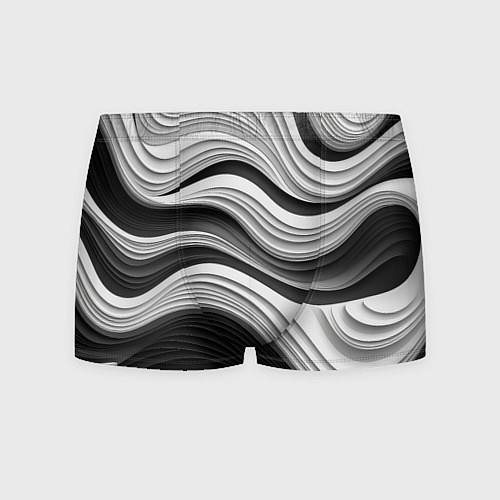 Мужские трусы Абстракция серые и черные линии / 3D-принт – фото 1