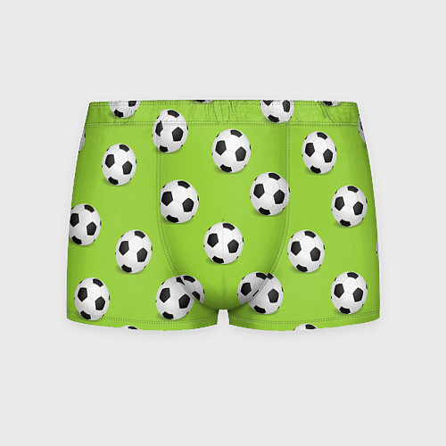 Мужские трусы Футбольные мячи на зеленом / 3D-принт – фото 1