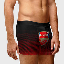Трусы-боксеры мужские Arsenal текстура полосы красные, цвет: 3D-принт — фото 2
