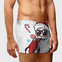 Трусы-боксеры мужские Санта Клаус в стильных солнцезащитных очках, цвет: 3D-принт — фото 2