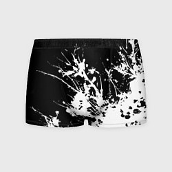 Трусы-боксеры мужские Взрывная белая краска на чёрном, цвет: 3D-принт