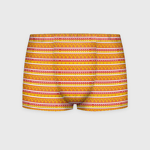 Мужские трусы Этнические треугольники паттерн желтый с розовым / 3D-принт – фото 1