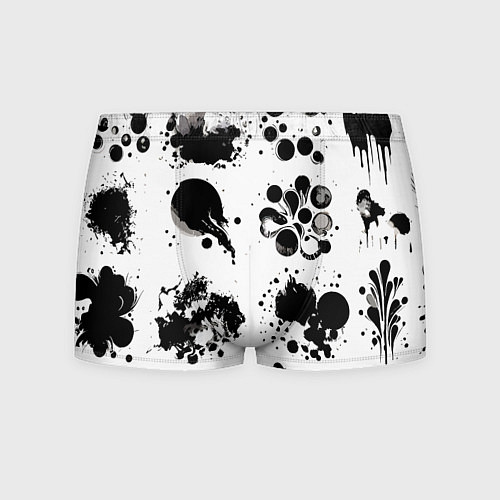 Мужские трусы Чёрно-белые кляксы - абстракция / 3D-принт – фото 1