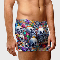 Трусы-боксеры мужские Смеющиеся прикольные скелетики - нейроарт, цвет: 3D-принт — фото 2