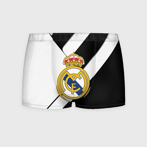 Мужские трусы Реал Мадрид черно белые полосы / 3D-принт – фото 1