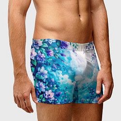 Трусы-боксеры мужские Фантастический цветочный с голубыми облаками, цвет: 3D-принт — фото 2