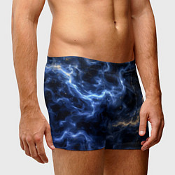 Трусы-боксеры мужские Космическая дымка со свечением чёрно-синий, цвет: 3D-принт — фото 2