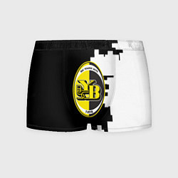 Трусы-боксеры мужские Янг Бойз черно белая геометрия, цвет: 3D-принт