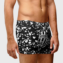 Трусы-боксеры мужские Ювентус белые краски текстура, цвет: 3D-принт — фото 2