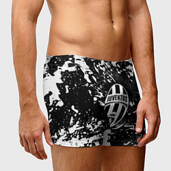 Трусы-боксеры мужские Ювентус белые штрихи красок, цвет: 3D-принт — фото 2