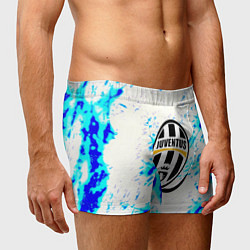 Трусы-боксеры мужские Ювентус голубые краски, цвет: 3D-принт — фото 2