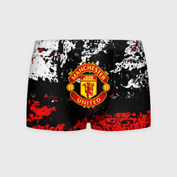 Трусы-боксеры мужские Манчестер Юнайтед краски, цвет: 3D-принт