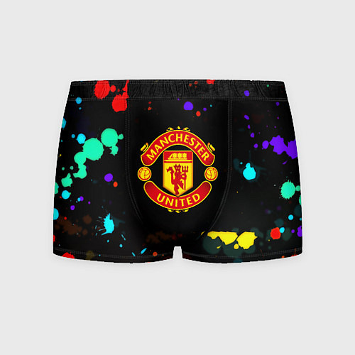 Мужские трусы Манчестер Юнайтед краски неон / 3D-принт – фото 1