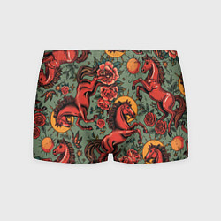 Мужские трусы Красный конь и розы