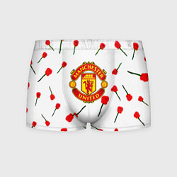 Трусы-боксеры мужские Манчестер Юнайтед розы паттерн, цвет: 3D-принт