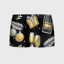 Трусы-боксеры мужские Новогодний вайб, цвет: 3D-принт